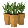Outsunny Trio of Tall Planters: 22" Brown, Designed for Both Indoor and Outdoor Use, with Superior Drainage|