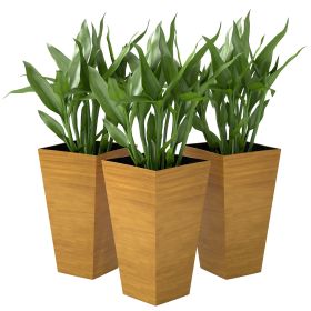 Outsunny Trio of Tall Planters: 22" Brown, Designed for Both Indoor and Outdoor Use, with Superior Drainage|
