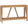 HOMCOM Farmhouse Console Table with Storage Shelf, Rustic Sofa Table with Anti-tipper for Living Room, Bedroom and Entryway, Brown
