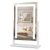 Vanity Mirror with Light 3 Lighting Colors Dimmable Brightness Smart Touch Control 10X Magnifying Mirror 360°Rotation LED Lighted Makeup Mirror for De