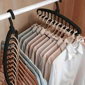 Space Saving Hangers for Closet Organizers and Storage, Heavy Duty White Plastic Clothes Hanger for Shirt Sweater,Collapsible Hanger Holder Stacker