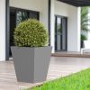 18" H Tall Mental Tapered Planter – Large Outdoor & Indoor Garden Plant Pot with Drainage Hole and Rubber Plug