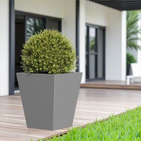 18" H Tall Mental Tapered Planter – Large Outdoor & Indoor Garden Plant Pot with Drainage Hole and Rubber Plug