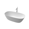 63 inch Freestanding Solid Surface Soaking Bathtub Matte White 25S23A-16PS