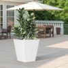 22" H Tall Mental Tapered Planter – Large Outdoor & Indoor Garden Plant Pot with Drainage Hole and Rubber Plug