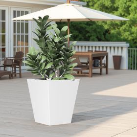 22" H Tall Mental Tapered Planter – Large Outdoor & Indoor Garden Plant Pot with Drainage Hole and Rubber Plug