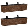 Plant Pots 2 pcs Water Hyacinth Brown