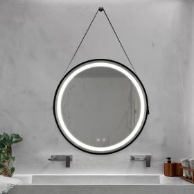 32inch Bathroom Led Classy Vanity Mirror with focused backplane,Black aluminum alloy frame,High Lumen,Dimmable Touch,Wall Switch Control, Anti-Fog
