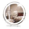 19Inch Large Round Vanity Makeup Mirror With LED Halo Light 3 Lighting Colors Dimmable Brightness Touch Control 360Â° Rotation