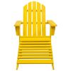 Patio Adirondack Chair with Ottoman Solid Fir Wood Yellow