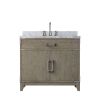 Grey Oak Single Bath Vanity 36 in. W x 22 in. D, Carrara Marble Top, and Faucet Set