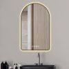 28"x40"Arched LED Mirror for Bathroom,Time and temperature display, Backlight, Anti-Fog, Dimmable