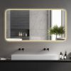 28*60in LED bathroom mirror, corrosion-resistant, three-color dimmable, backlit mirror with one-touch demist function