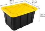 6-Pack Stackable Storage Bins, Heavy Duty Totes w/ Lids, 27 Gallon, Black/Yellow