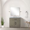 Grey Oak Single Bath Vanity 36 in. W x 22 in. D, Carrara Marble Top, and Faucet Set