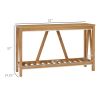 HOMCOM Farmhouse Console Table with Storage Shelf, Rustic Sofa Table with Anti-tipper for Living Room, Bedroom and Entryway, Brown