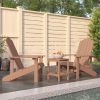Patio Adirondack Chairs with Table HDPE Brown
