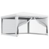 Party Tent with 4 Mesh Sidewalls 13.1'x13.1' White