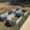 2 Pack Land Guard Zincized Raised Garden Bed Sets, Zincized Planting Garden Boxes Outdoor, Oval Large Metal Vegetable