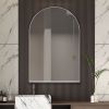 24x36 Inch Arched Recessed Medicine Cabinet, Metal Framed Bathroom Wall Cabinet with Mirror and Adjustable Shelves