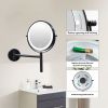 8 Inch 3 Colors LED Lighted, Wall Mounted Makeup Mirror, Double Sided 1X /10X HD Magnifying, 360Â° Swivel with Extension Arm