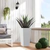 25" H Tall Mental Tapered Planter – Large Outdoor & Indoor Garden Plant Pot with Drainage Hole and Rubber Plug