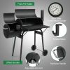 44*25*44 inches large capacity oil drum shaped double oven outdoor charcoal grill painted stainless steel with chimney portable windproof camping picn