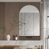 24x36 Inch Arched Recessed Medicine Cabinet, Metal Framed Bathroom Wall Cabinet with Mirror and Adjustable Shelves