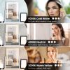 Vanity Mirror with Light 3 Lighting Colors Dimmable Brightness Smart Touch Control 10X Magnifying Mirror 360°Rotation LED Lighted Makeup Mirror for De