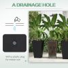 Set of 3 Tall Planters with Drainage Hole, 24" Outdoor Flower Plant Pots, Indoor Planters for Porch, Front Door, Entryway, Patio and Deck, Black