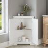 Floor Corner Cabinet with 2 Doors and Adjustable Shelves, Freestanding Narrow Cabinet Organizer, Corner Storage Cabinets for Bathroom, Kitchen