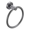 Towel Ring Gun Grey; Bath Hand Towel Ring Thicken Space Aluminum Round Towel Holder for Bathroom