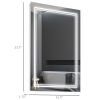 Kleankin LED Lighted Bathroom Mirror 32x24 Wall Mounted Vanity Smart Touch Waterproof Horizontal Vertical