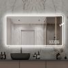 Bathroom Mirror with Led Lights Front and Backlit, Anti-Fog Lighted Vanity Mirrors for Wall Mounted, 3 Colors and 5 level Dimmable