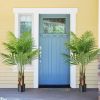 2 Pack 4.2 Feet Tall Artificial Palm Paradise Plant Large Fake Potted Tree