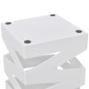 White Square Umbrella Stand Storage Holder Walking Stick Steel 19.1"