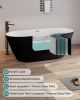67'' acrylic freestanding bathtub with unique diamond pattern design: spacious oval shape, Black finish