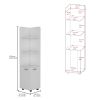 Malibu Freestanding Linen Cabinet, 2-Doors, Open Shelves -White