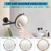 8 Inch 3 Colors LED Lighted, Wall Mounted Makeup Mirror, Double Sided 1X /10X HD Magnifying, 360Â° Swivel with Extension Arm