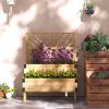 Outsunny 2 Tier Raised Garden Bed with Trellis, Wooden Elevated Planter Box with Legs and Metal Corners, for Vegetables, Flowers, Herbs, Natural