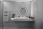 24inch Bathroom Led Classy Vanity Mirror with focused backplane,Black aluminum alloy frame,High Lumen,Dimmable Touch,Wall Switch Control, Anti-Fog