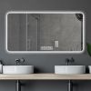 28*60in LED bathroom mirror, corrosion-resistant, three-color dimmable, backlit mirror with one-touch demist function