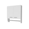 Goodyear Medicine Cabinet in Melamine With a Towel Bar, White