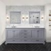 Dark Grey Double Bath Vanity 80 in. W x 22 in. D, Cultured Marble Top, and 30 in. Mirrors