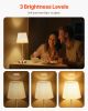 Cordless Table Lamp 5200mAh Rechargeable Battery Desk Lamp Fabric Shade Gold