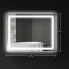 HOMCOM Dimmable Bathroom Mirror with Lights, 39" x 32" Backlit/Front Lit LED Mirror, Anti-Fog, Memory, Infinite Color Temp