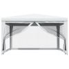 Party Tent with 4 Mesh Sidewalls 13.1'x13.1' White