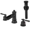 Bathroom Faucets for Sink 3 Hole Black 8 inch Widespread Bathroom Sink Faucet with Pop Up Drain Double Lever Handle Faucet Bathroom Vanity Faucet Basi