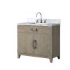Grey Oak Single Bath Vanity 36 in. W x 22 in. D, Carrara Marble Top, and Faucet Set