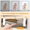Vanity Mirror with Light 3 Lighting Colors Dimmable Brightness Smart Touch Control 10X Magnifying Mirror 360°Rotation LED Lighted Makeup Mirror for De
